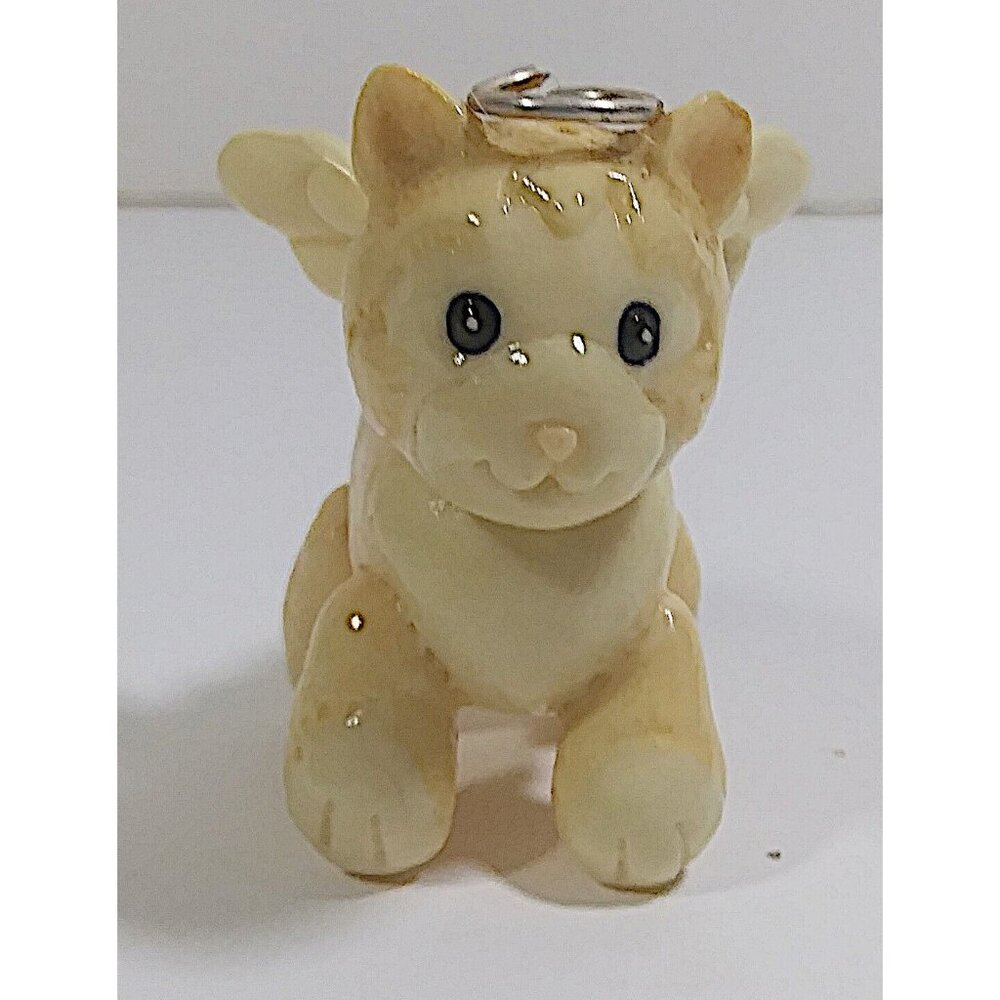 Vintage Cat Angel Figurine 2in Miniature Plastic Wings Pet Figure Memorial